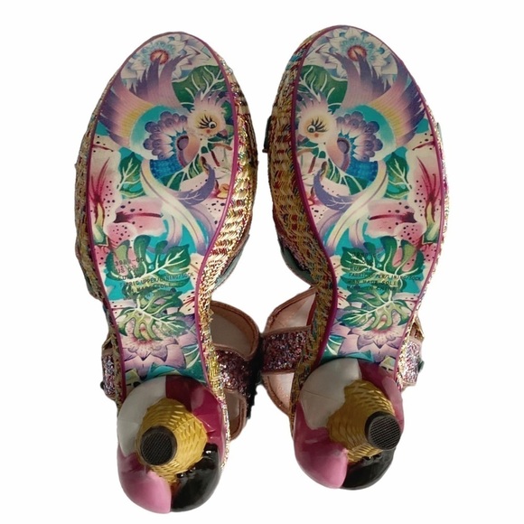 IRREGULAR CHOICE LIMITED EDITION ICECREAM GLITTER STRAPPY HIGH HEEL SANDALS 5.5 - Picture 5 of 9